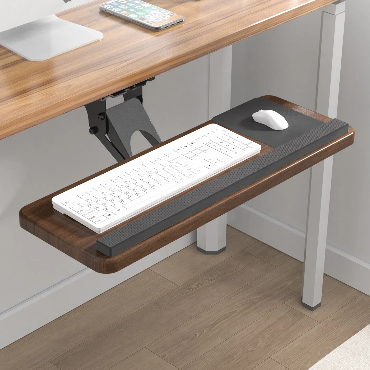 Wrist Rest Ergonomic - Under Desk Keyboard Tray, Adjustable Swivel
