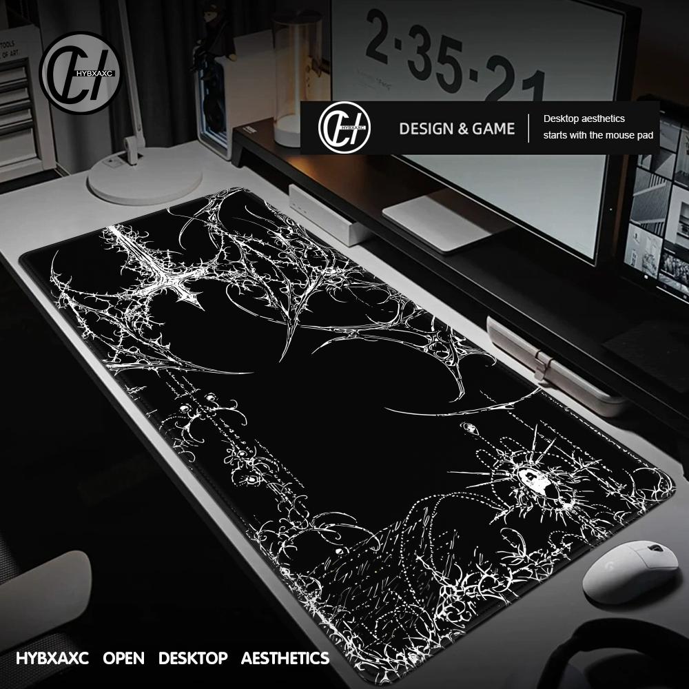 Gaming Accessories White - Black White Cybersigilism Deskmat Gothic Centipede