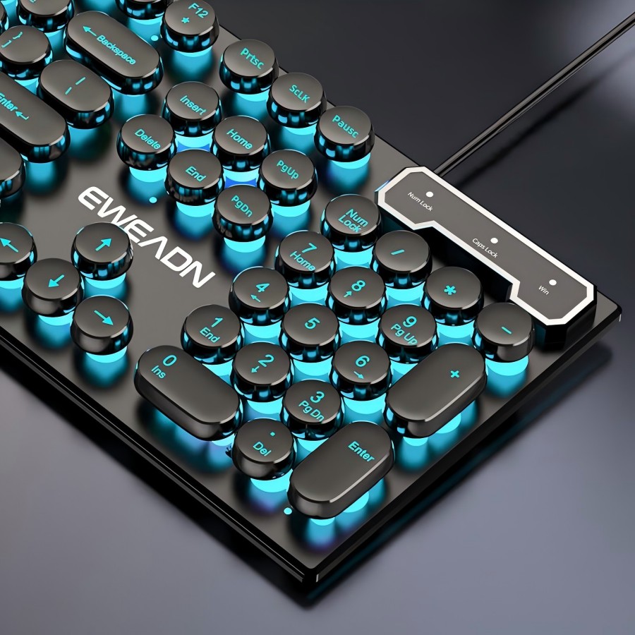 Gaming Accessories Keyboards - EWEADN Typewriter Gaming Keyboard, 104 Keys,