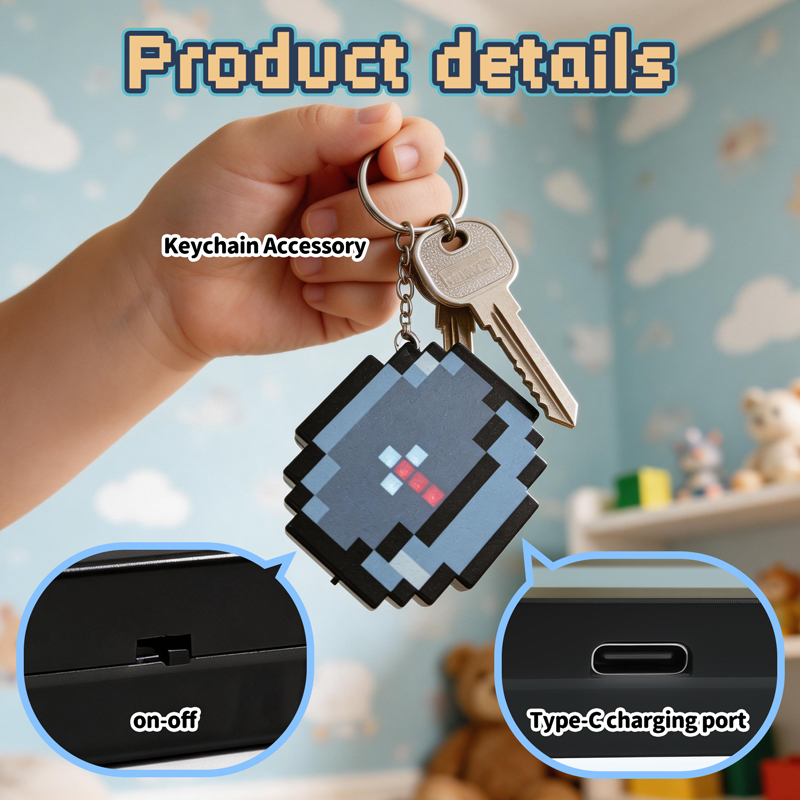 Gaming Accessories For 8 Year Old - 2026 NEW Rechargeable Pixel Compass Keychain