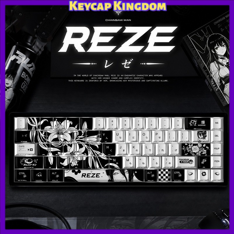 Jjk Gaming Accessories - NEW Reze 5.0 Anime Keycaps Chainsaw