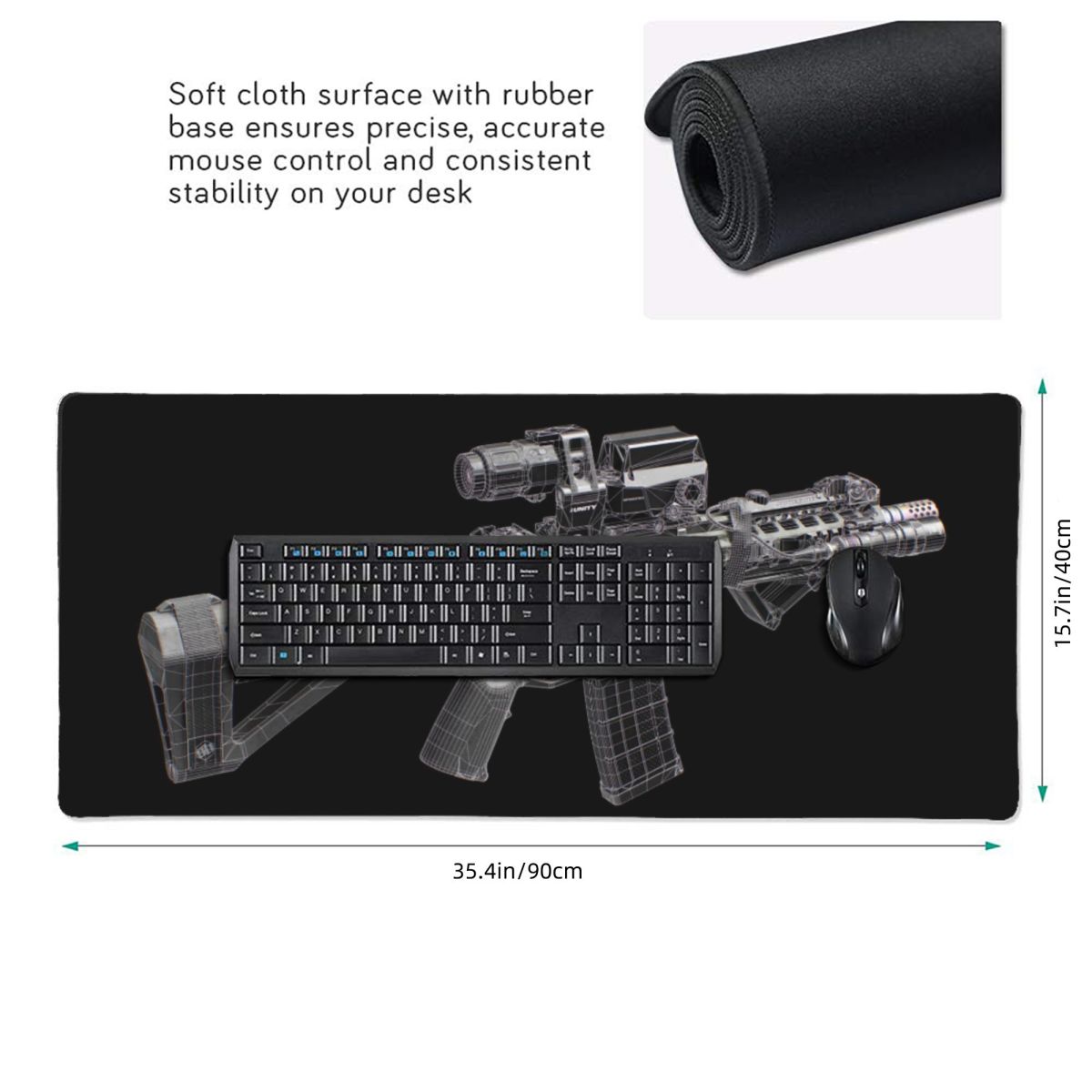 Large Mouse Pad Gun Mechanical - đánh giá và giá Gaming Accessories Drawing