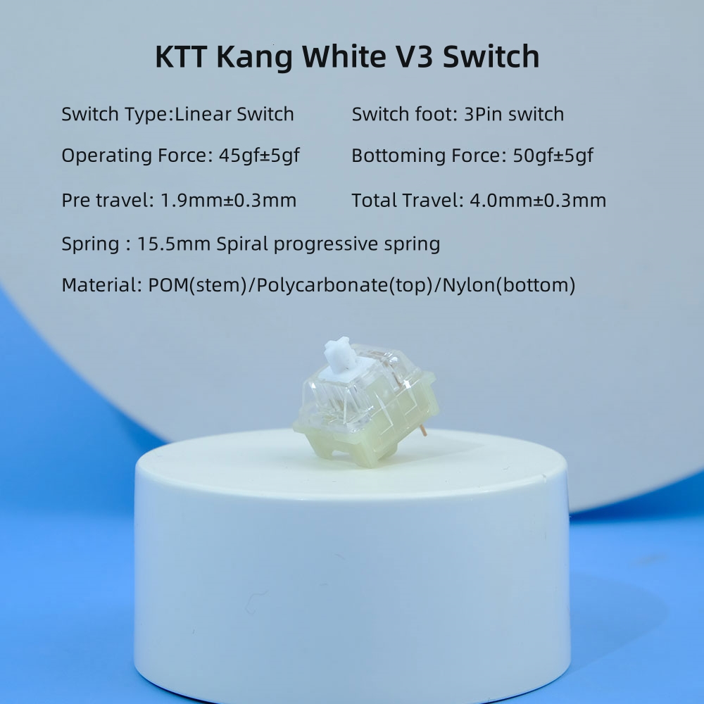 KTT Kang White V3 Switches Mec - đánh giá và giá Gaming Accessories White