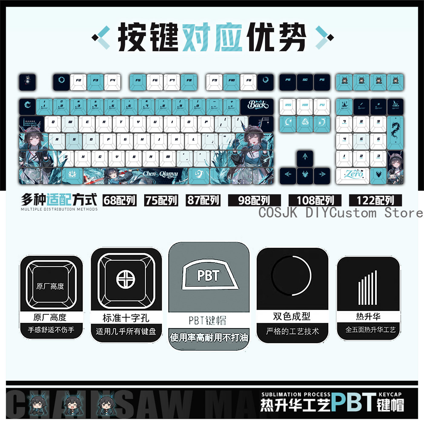 122 Keys Anime Chen Qianyu Ark - đánh giá và giá Gaming Accessories Keyboards