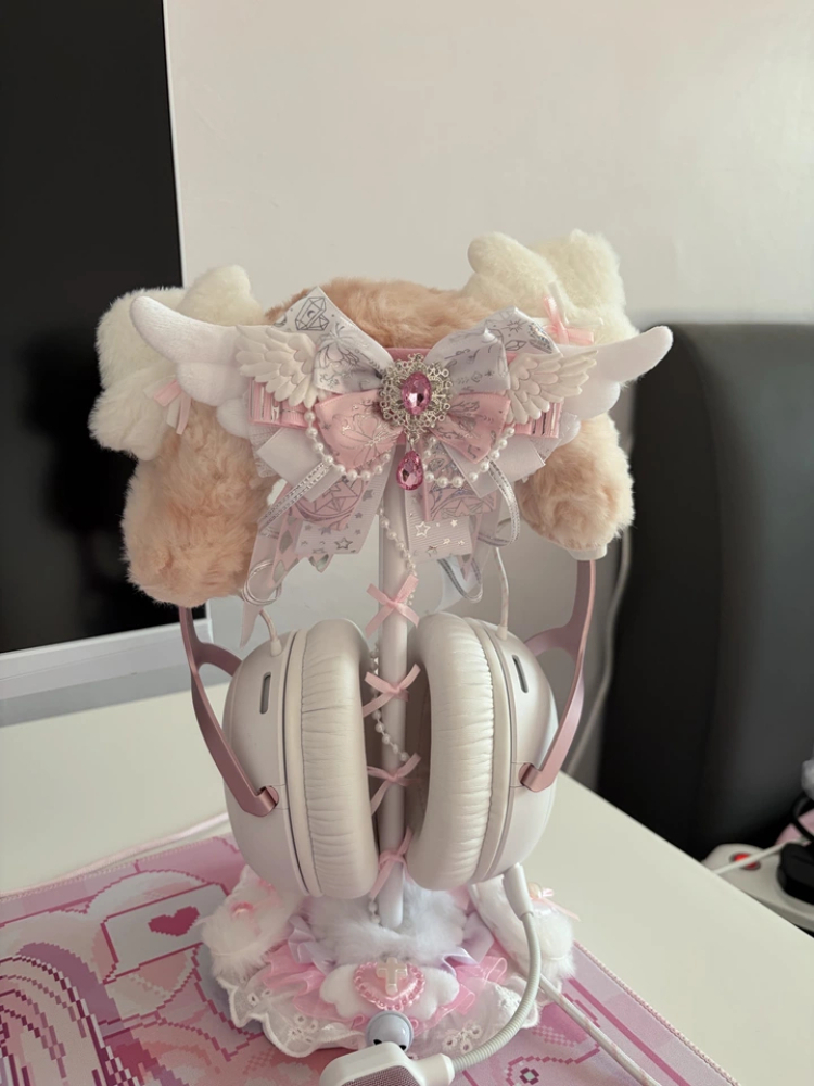 Cute Lace Headphone Stand Pink - đánh giá và giá Gaming Accessories White