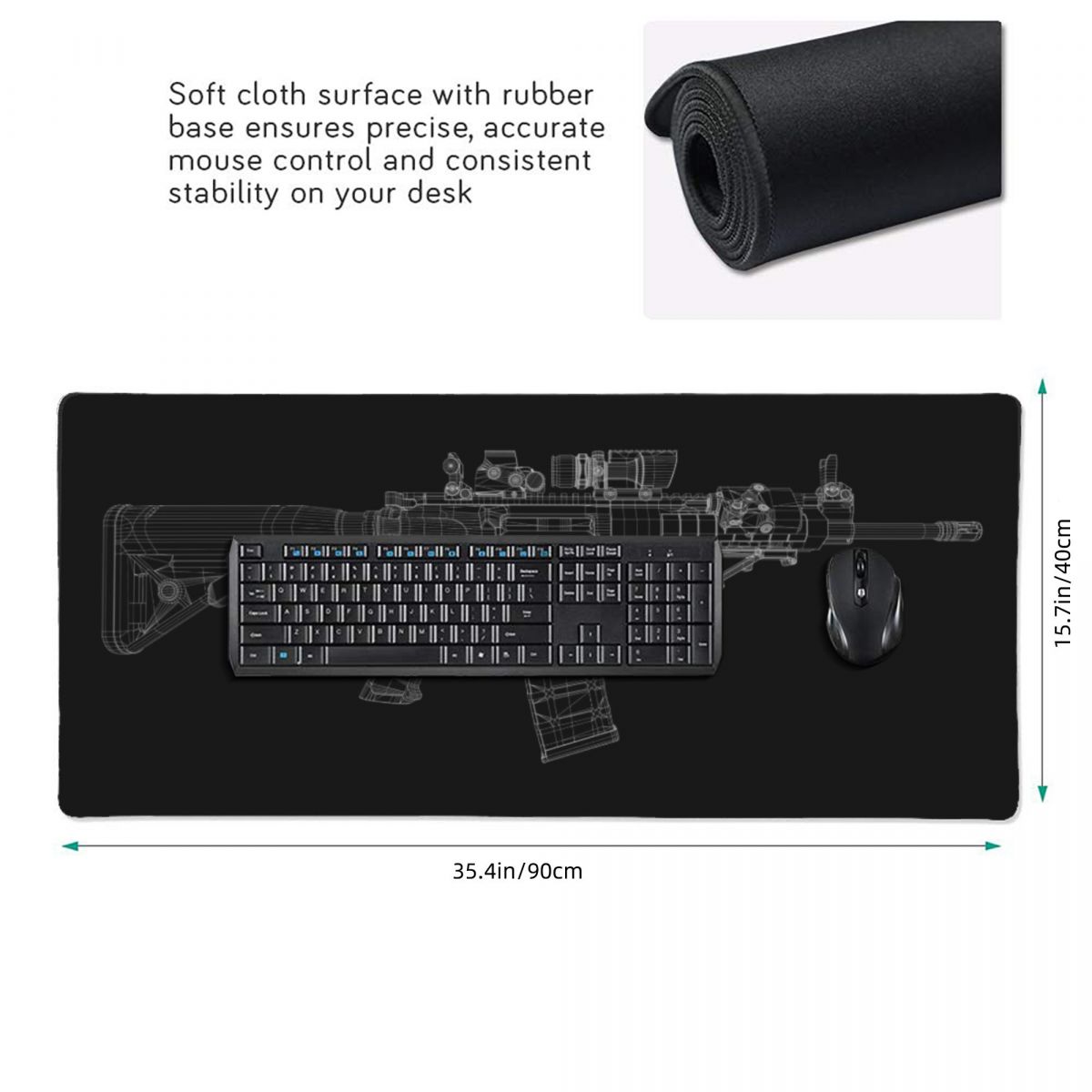 Large Mouse Pad Gun Mechanical - đánh giá và giá Gaming Accessories Drawing